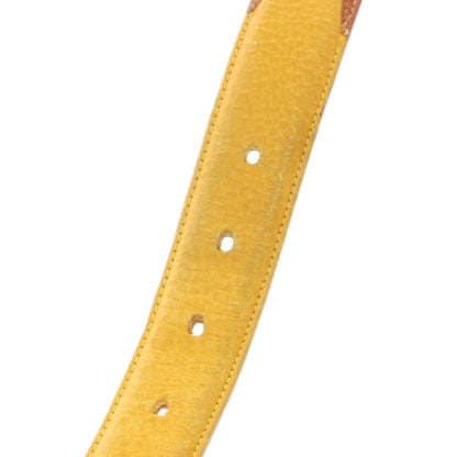 【中古】アンドレアグレコ ANDREA GRECO ESTNATION別注 レザー ベルト イエローxシルバー【 85 】【 状態ランクC 】【 メンズ 】