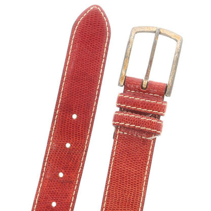 【中古】アンダーソンズ Andersons リザード レザー ベルト レッド【 80 】【 状態ランクC 】【 メンズ 】