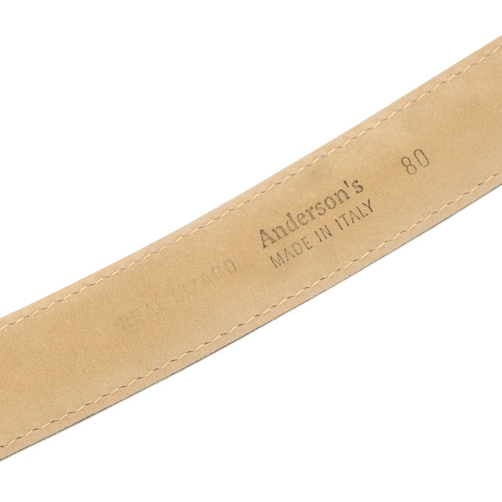 【中古】アンダーソンズ Andersons リザード レザー ベルト レッド【 80 】【 状態ランクC 】【 メンズ 】