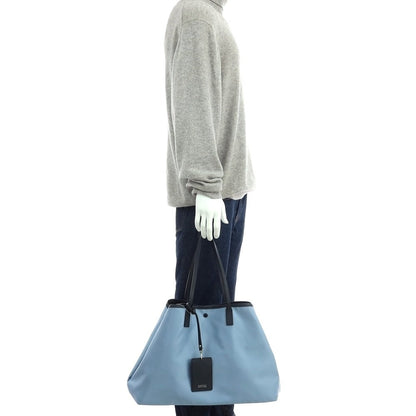 【中古】バーニーズニューヨーク BARNEYS NEWYORK ナイロン レザー トートバッグ ライトブルーxネイビー【 状態ランクC 】【 メンズ 】