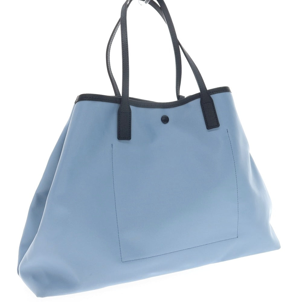 【中古】バーニーズニューヨーク BARNEYS NEWYORK ナイロン レザー トートバッグ ライトブルーxネイビー【 状態ランクC 】【 メンズ 】