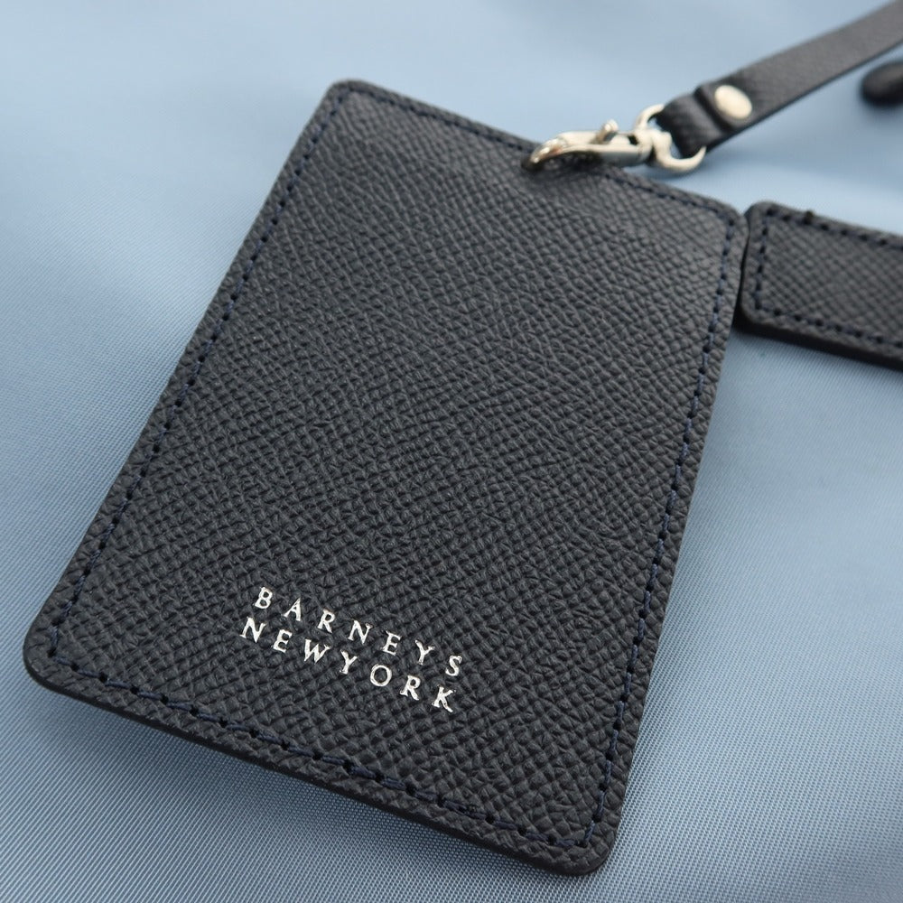 【中古】バーニーズニューヨーク BARNEYS NEWYORK ナイロン レザー トートバッグ ライトブルーxネイビー【 状態ランクC 】【 メンズ 】