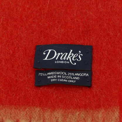 【中古】ドレイクス DRAKES ウールアンゴラ マフラー レッドxベージュ【 状態ランクB 】【 メンズ 】