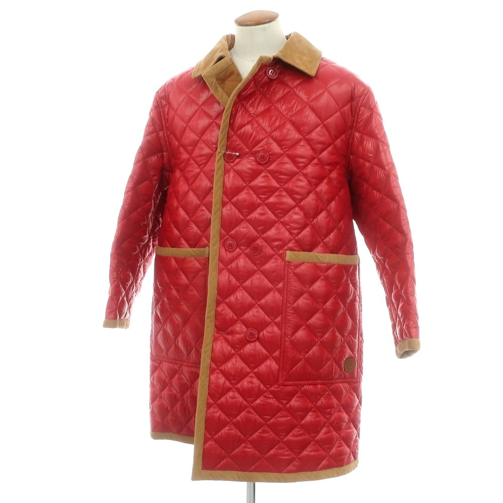 【中古】グッチ GUCCI ナイロン 中綿入り キルティング ダブルブレストコート レッド【サイズ46】【 状態ランクA 】【 メンズ 】[BPD]