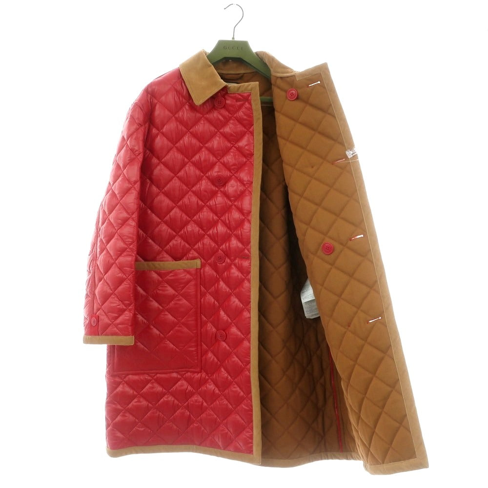 【中古】グッチ GUCCI ナイロン 中綿入り キルティング ダブルブレストコート レッド【 46 】【 状態ランクA 】【 メンズ 】