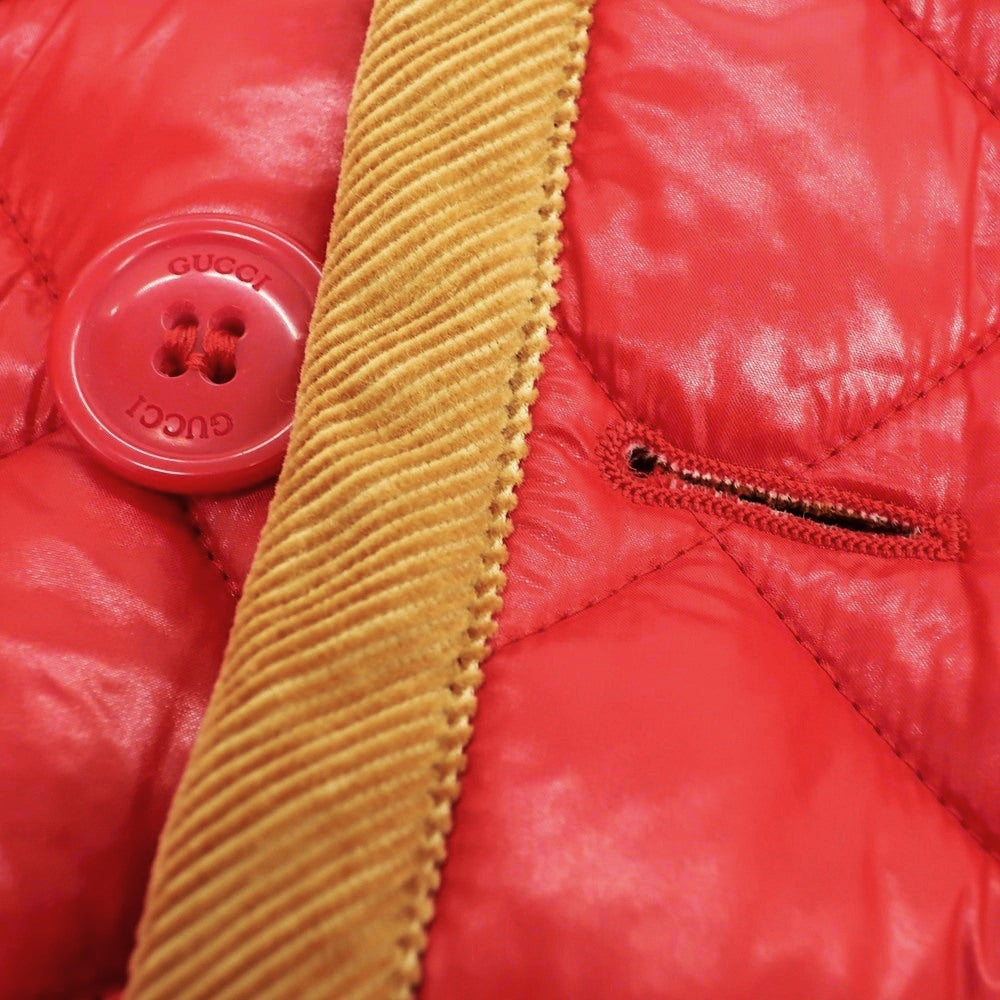 【中古】グッチ GUCCI ナイロン 中綿入り キルティング ダブルブレストコート レッド【サイズ46】【 状態ランクA 】【 メンズ 】[BPD]