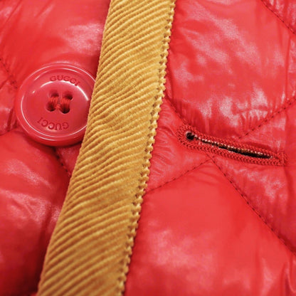【中古】グッチ GUCCI ナイロン 中綿入り キルティング ダブルブレストコート レッド【 46 】【 状態ランクA 】【 メンズ 】