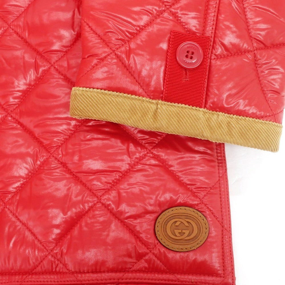 【中古】グッチ GUCCI ナイロン 中綿入り キルティング ダブルブレストコート レッド【サイズ46】【 状態ランクA 】【 メンズ 】[BPD]