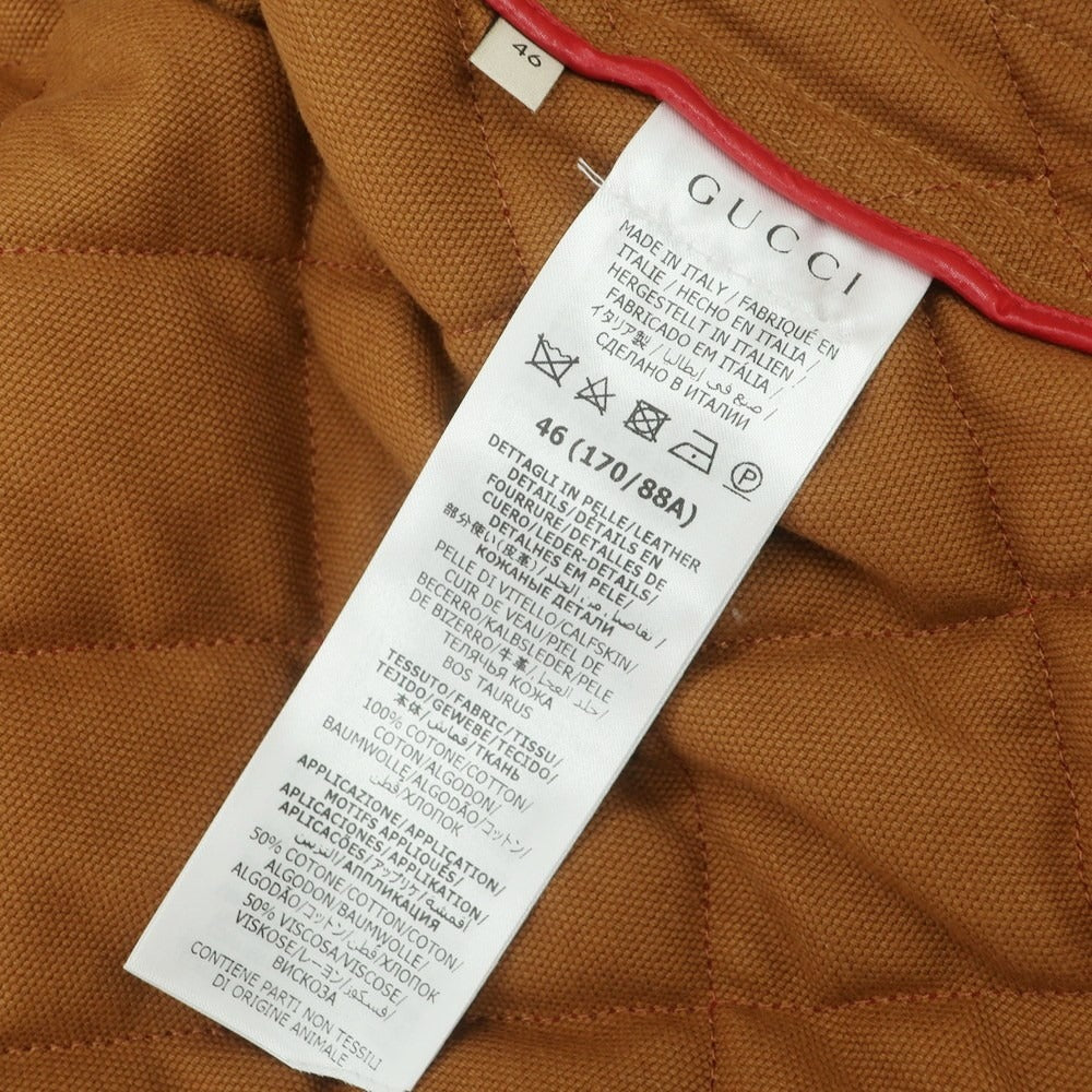 【中古】グッチ GUCCI ナイロン 中綿入り キルティング ダブルブレストコート レッド【サイズ46】【 状態ランクA 】【 メンズ 】[BPD]