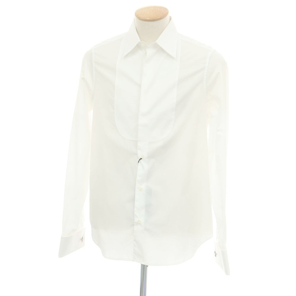 【中古】グッチ GUCCI コットン ブザム ダブルカフス レギュラーカラー ドレスシャツ ホワイト【 サイズ37 】【 状態ランクA 】【 メンズ 】 [APD]