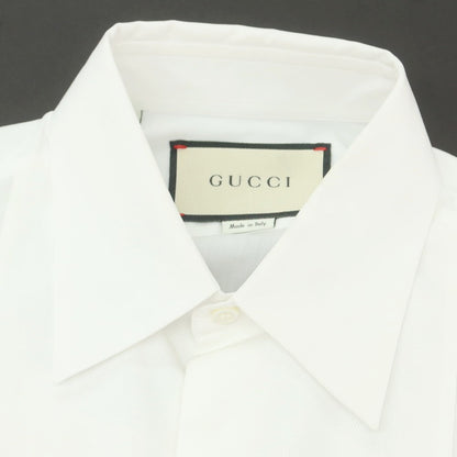 【中古】グッチ GUCCI コットン ブザム ダブルカフス レギュラーカラー ドレスシャツ ホワイト【 37 】【 状態ランクA 】【 メンズ 】