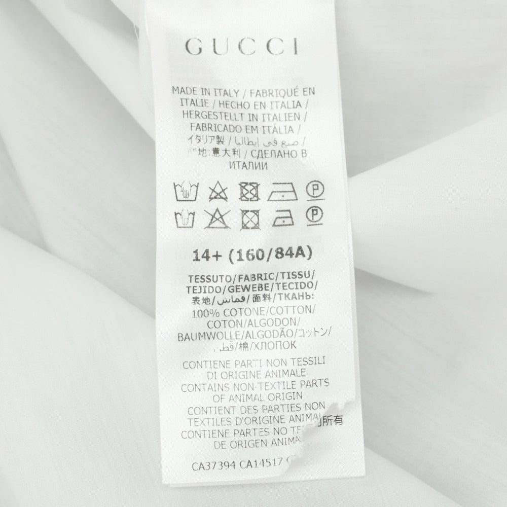 【中古】グッチ GUCCI コットン ブザム ダブルカフス レギュラーカラー ドレスシャツ ホワイト【 サイズ37 】【 状態ランクA 】【 メンズ 】 [APD]