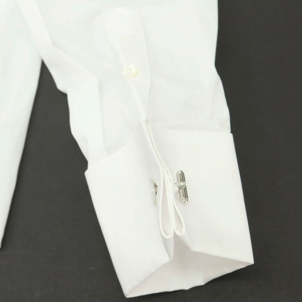 【中古】グッチ GUCCI コットン ブザム ダブルカフス レギュラーカラー ドレスシャツ ホワイト【 サイズ37 】【 状態ランクA 】【 メンズ 】 [APD]