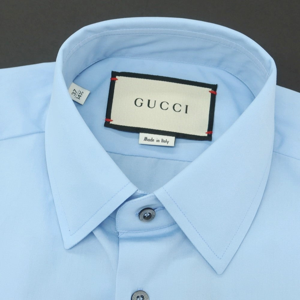 【中古】グッチ GUCCI コットン レギュラーカラー ドレスシャツ スカイブルー【 サイズ37 】【 状態ランクA 】【 メンズ 】 [APD]