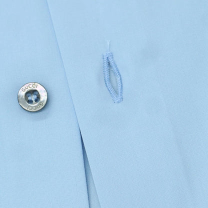 【中古】グッチ GUCCI コットン レギュラーカラー ドレスシャツ スカイブルー【 37 】【 状態ランクA 】【 メンズ 】