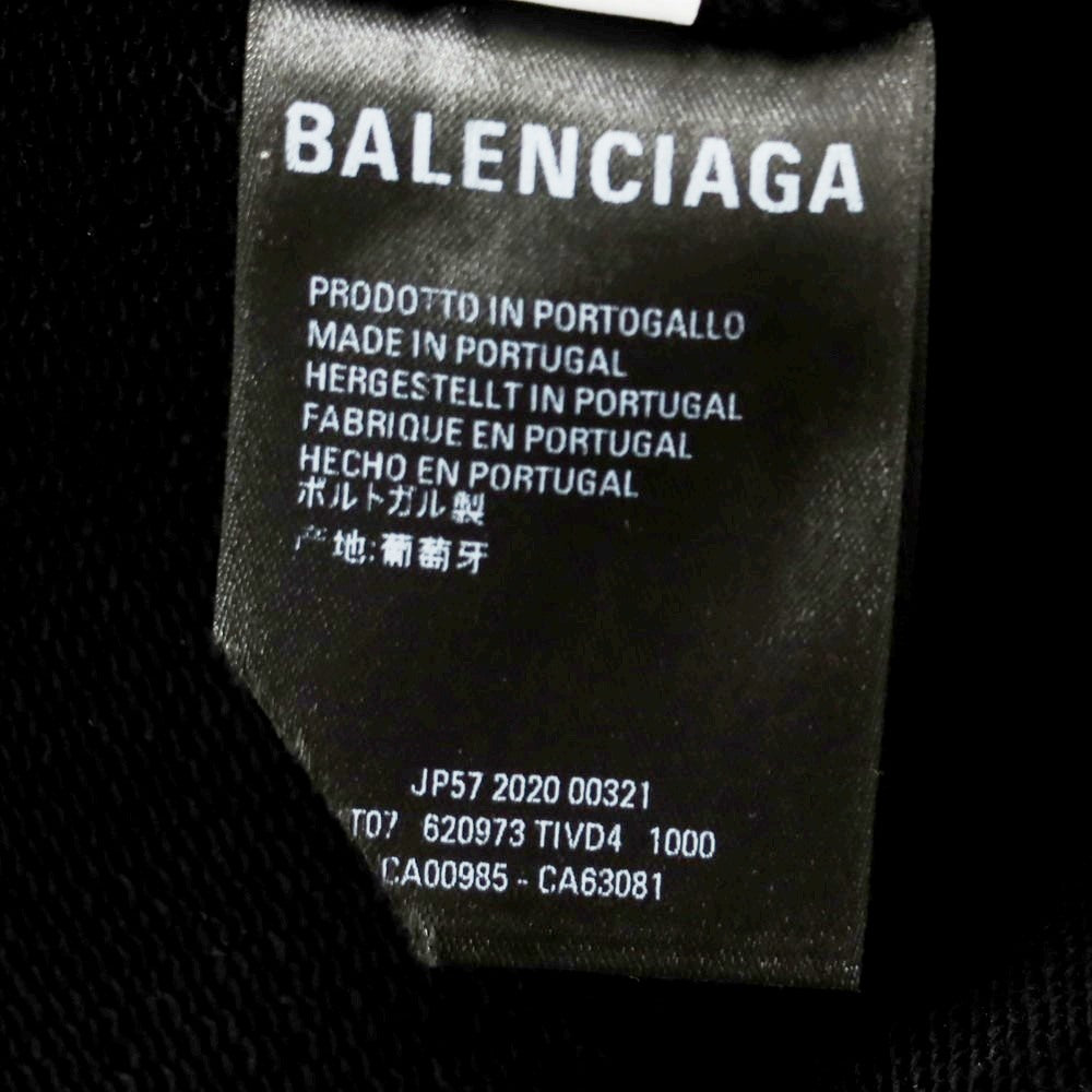 【中古】バレンシアガ BALENCIAGA コットン スウェット オーバーサイズ プルオーバー パーカー ブラック【 S 】【 状態ランクA 】【 メンズ 】