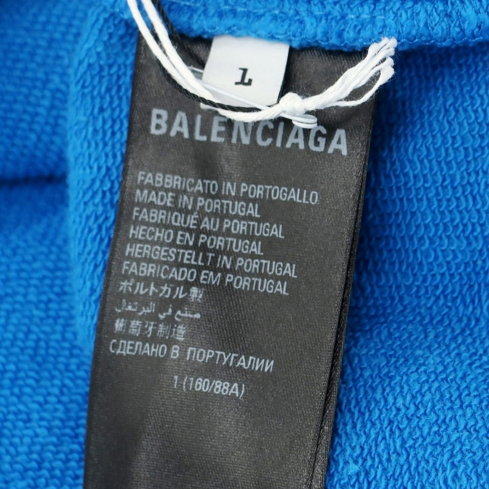 【中古】バレンシアガ BALENCIAGA × adidas コットン スウェット プルオーバー パーカー ライトブルー【サイズ1】【 状態ランクA 】【 メンズ 】[CPD]