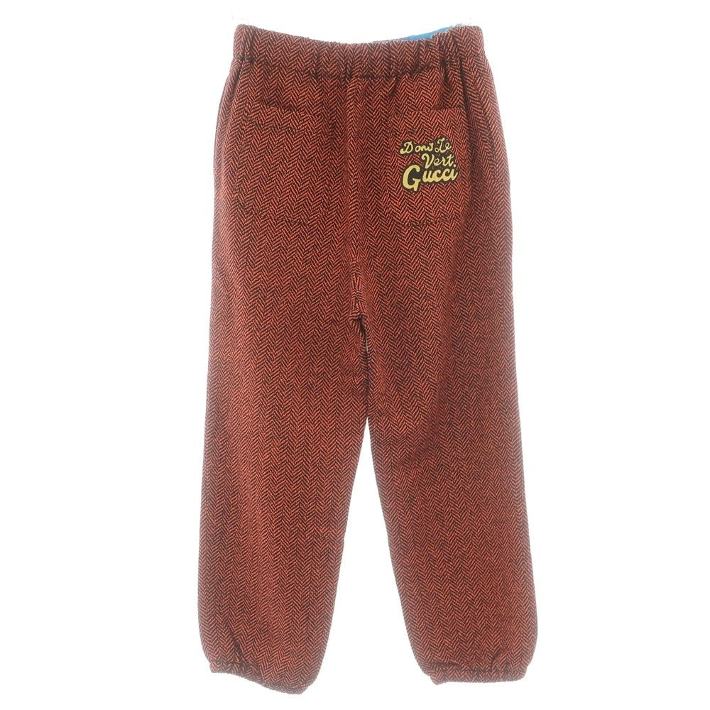 【中古】グッチ GUCCI ウールコットンナイロン ヘリンボーン イージーパンツ オレンジxブラック【サイズS】【 状態ランクA 】【 メンズ 】[BPD]