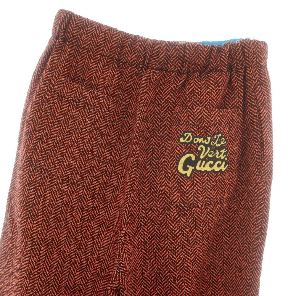 【中古】グッチ GUCCI ウールコットンナイロン ヘリンボーン イージーパンツ オレンジxブラック【サイズS】【 状態ランクA 】【 メンズ 】[BPD]