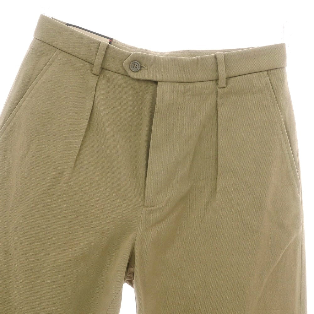 【中古】グッチ GUCCI コットン カジュアルスラックスパンツ オリーブベージュ【サイズ44】【 状態ランクA 】【 メンズ 】[CPD]