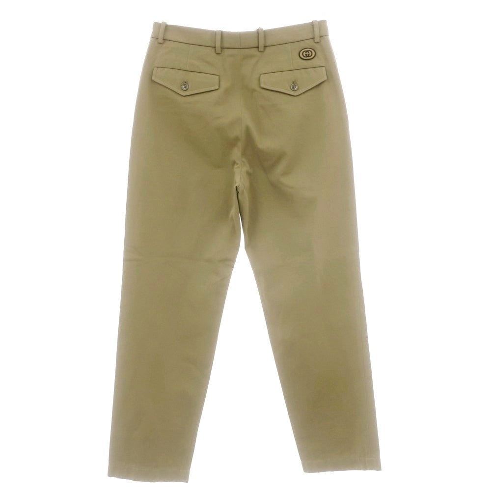 【中古】グッチ GUCCI コットン カジュアルスラックスパンツ オリーブベージュ【サイズ44】【 状態ランクA 】【 メンズ 】[CPD]