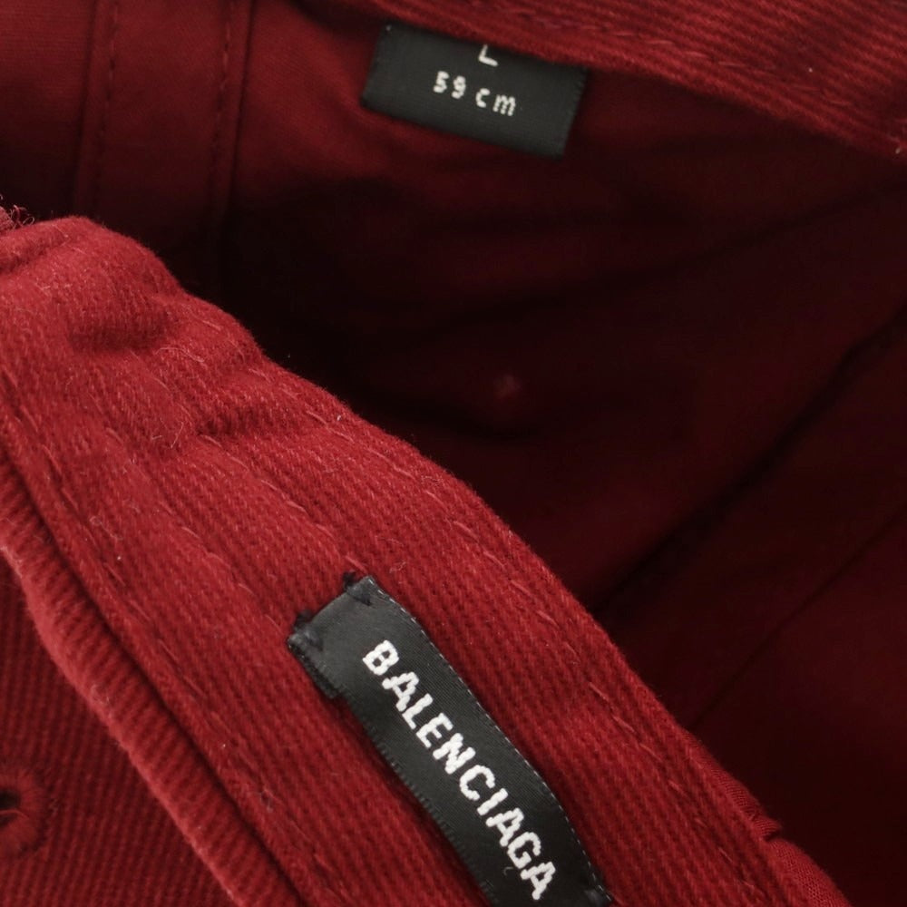 【中古】バレンシアガ BALENCIAGA コットン ベースボールキャップ ボルドー【サイズL】【 状態ランクA 】【 ユニセックス 】[CPD]
