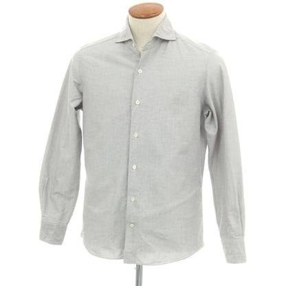 【中古】ジャンネット giannetto コットン ホリゾンタルカラー カジュアルシャツ グレー【 39 】【 状態ランクB 】【 メンズ 】