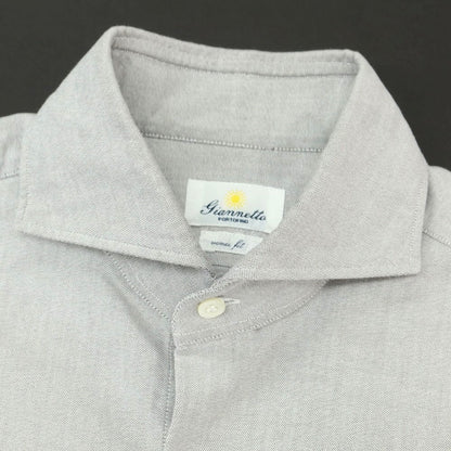 【中古】ジャンネット giannetto コットン ホリゾンタルカラー カジュアルシャツ グレー【 39 】【 状態ランクB 】【 メンズ 】