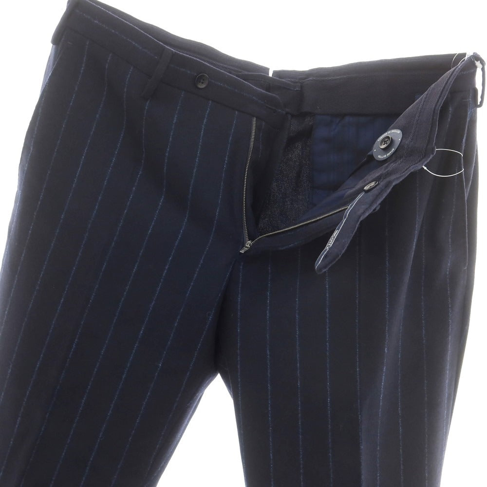 【新品】インコテックス INCOTEX 35型 ウール ストライプ ドレススラックスパンツ ネイビーxブルー【 52 】【 状態ランクN 】【 メンズ 】