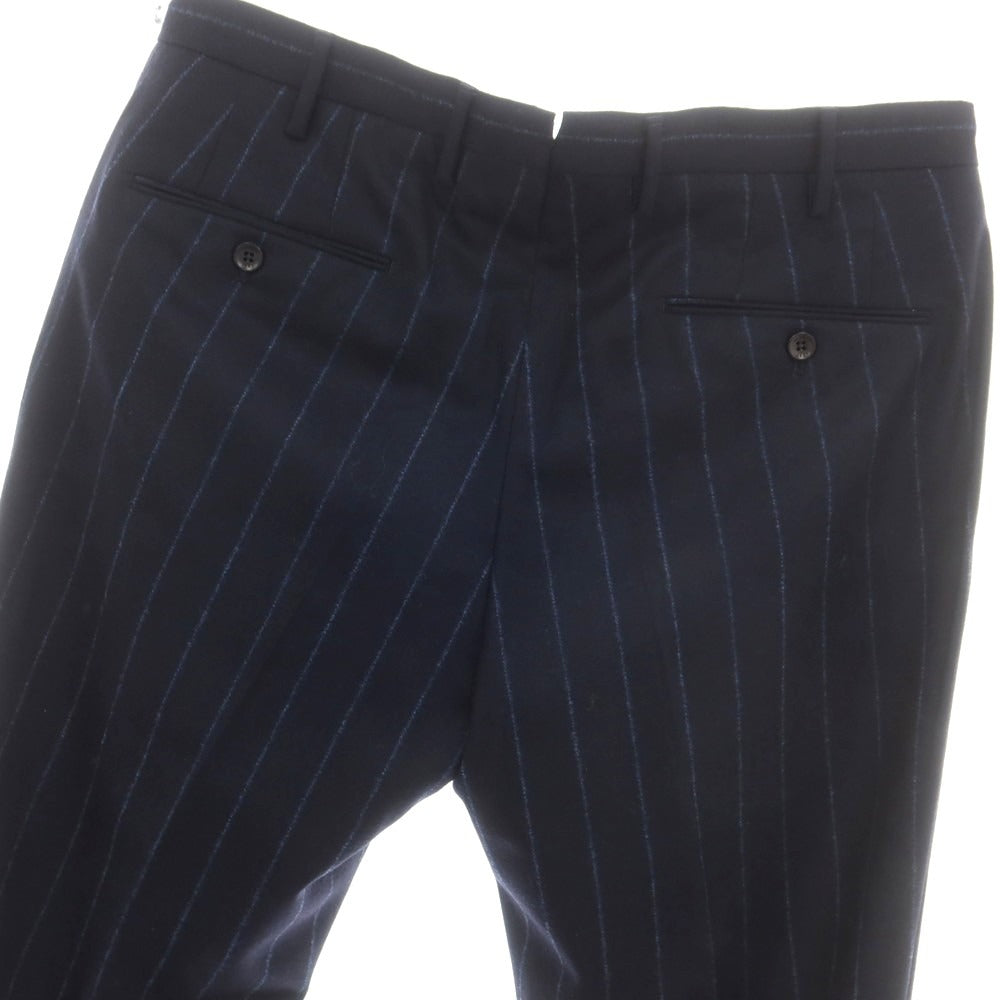 【新品】インコテックス INCOTEX 35型 ウール ストライプ ドレススラックスパンツ ネイビーxブルー【 52 】【 状態ランクN 】【 メンズ 】