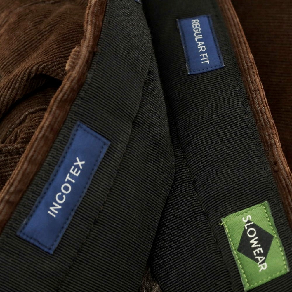 【新品】インコテックス INCOTEX 39型 ストレッチコットン 細畝 コーデュロイパンツ ダークブラウン【 48 】【 状態ランクN 】【 メンズ 】