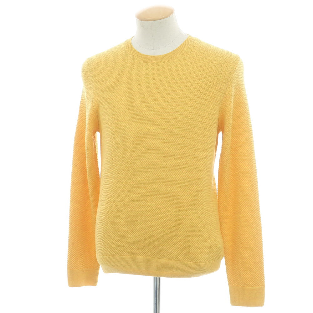 【新品】ザノーネ ZANONE ウール クルーネック プルオーバーニット イエロー【 46 】【 状態ランクN 】【 メンズ 】