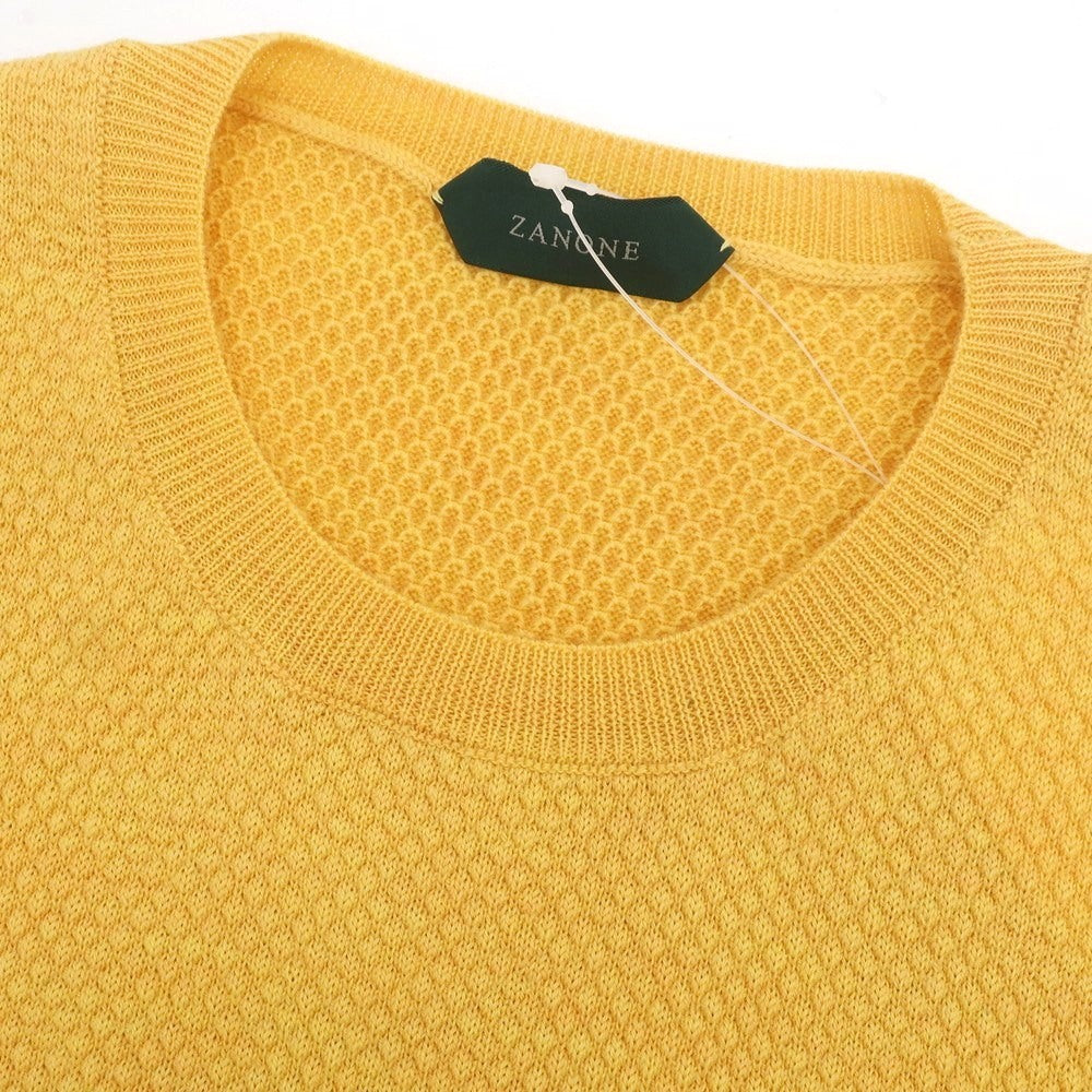 【新品】ザノーネ ZANONE ウール クルーネック プルオーバーニット イエロー【 サイズ46 】【 状態ランクN 】【 メンズ 】 [BPD]