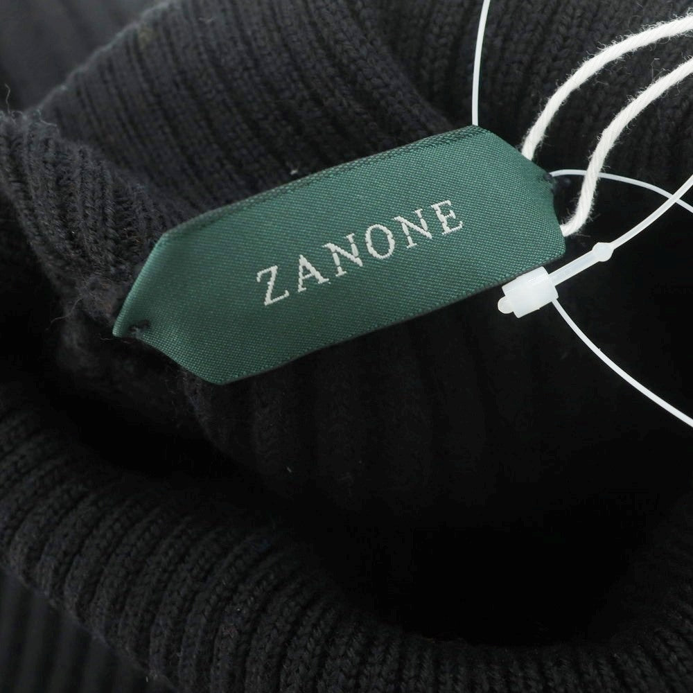 【新品】ザノーネ ZANONE ウール タートルネック リブ プルオーバーニット ブラック【 44 】【 状態ランクN 】【 メンズ 】