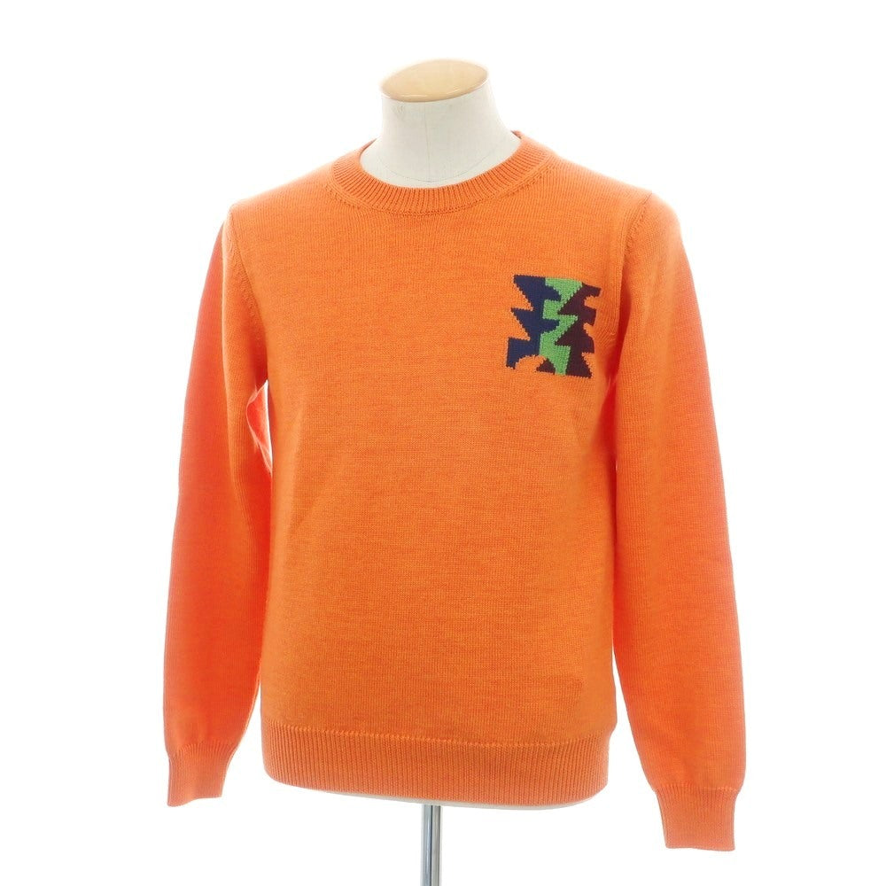 【新品】ザノーネ ZANONE ウール クルーネック プルオーバーニット オレンジ【 46 】【 状態ランクN 】【 メンズ 】