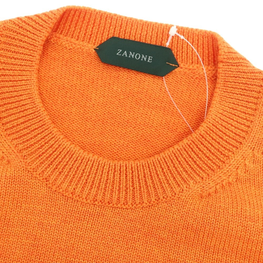 【新品】ザノーネ ZANONE ウール クルーネック プルオーバーニット オレンジ【 46 】【 状態ランクN 】【 メンズ 】