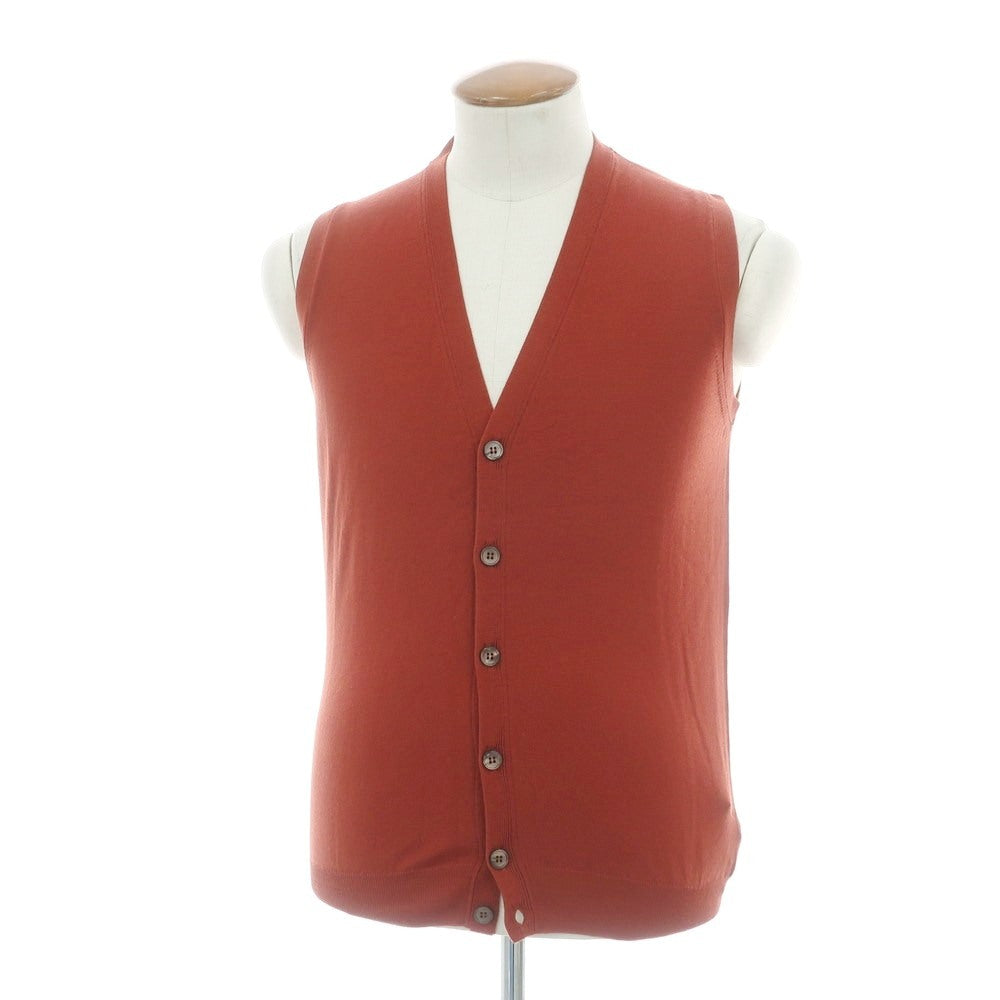 【新品】ザノーネ ZANONE ハイゲージ ウールナイロン ニットベスト テラコッタ【 48 】【 状態ランクN 】【 メンズ 】