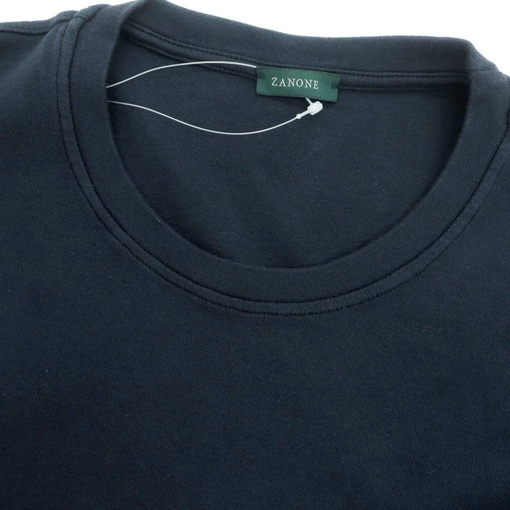 【新品】ザノーネ ZANONE コットン クルーネック 長袖Ｔシャツ ネイビー【 サイズ46 】【 状態ランクN 】【 メンズ 】 [BPD]