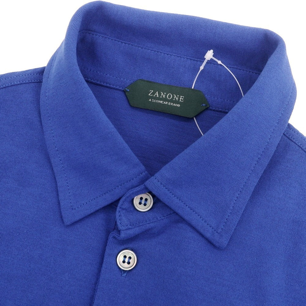 【新品】ザノーネ ZANONE アイスコットン 長袖ポロシャツ ブルー【サイズ46】【 状態ランクN 】【 メンズ 】[CPD]