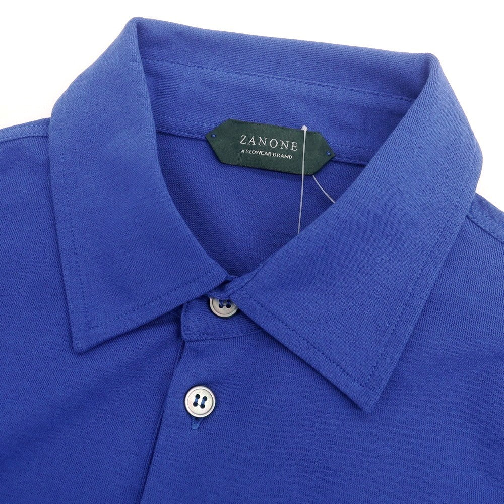 【新品】ザノーネ ZANONE アイスコットン 長袖ポロシャツ ブルー【サイズ48】【 状態ランクN 】【 メンズ 】[CPD]