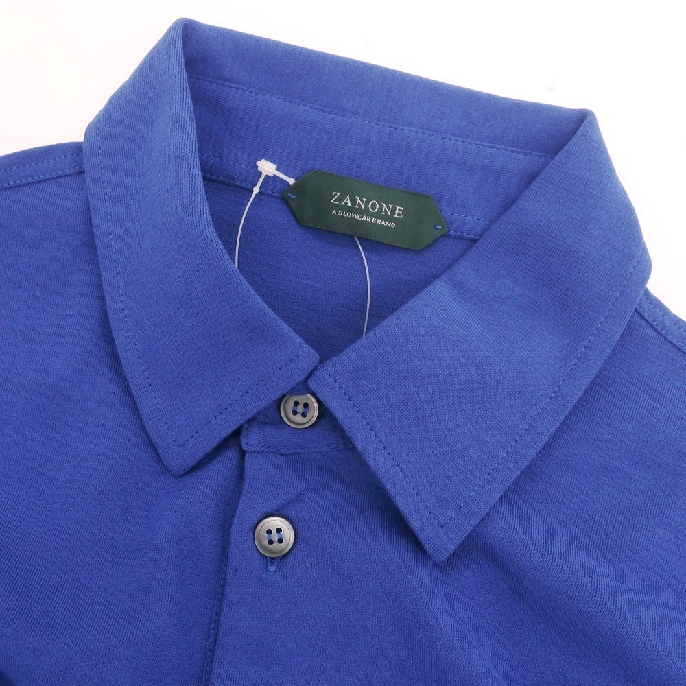 【新品】ザノーネ ZANONE アイスコットン 長袖ポロシャツ ブルー【 52 】【 状態ランクN 】【 メンズ 】