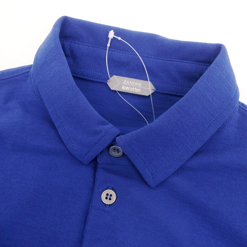 新品】ザノーネ ZANONE アイスコットン 長袖ポロシャツ ブルー