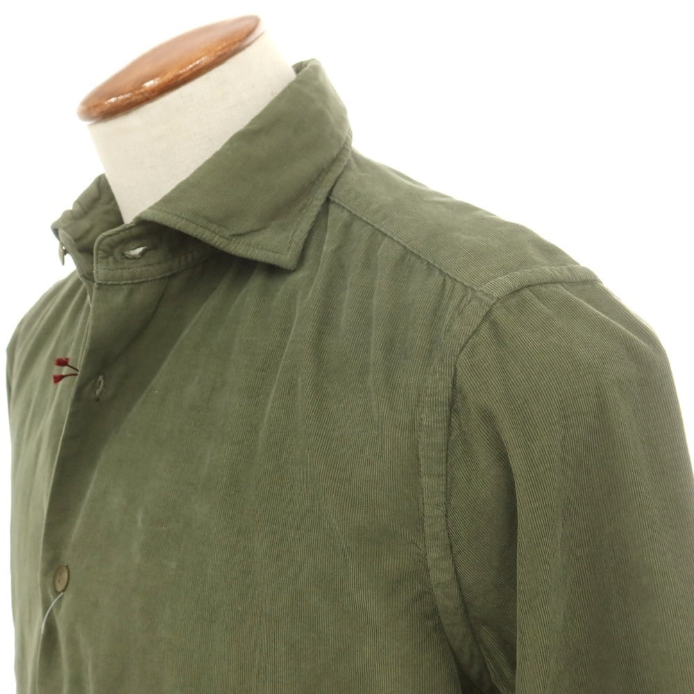 【新品】グランシャツ Glanshirt コーデュロイ カジュアルシャツ オリーブ【 サイズ40 】【 状態ランクN 】【 メンズ 】 [APD]