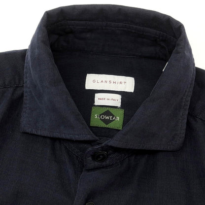 【新品】グランシャツ Glanshirt コーデュロイ カジュアルシャツ ネイビー【 38 】【 状態ランクN 】【 メンズ 】