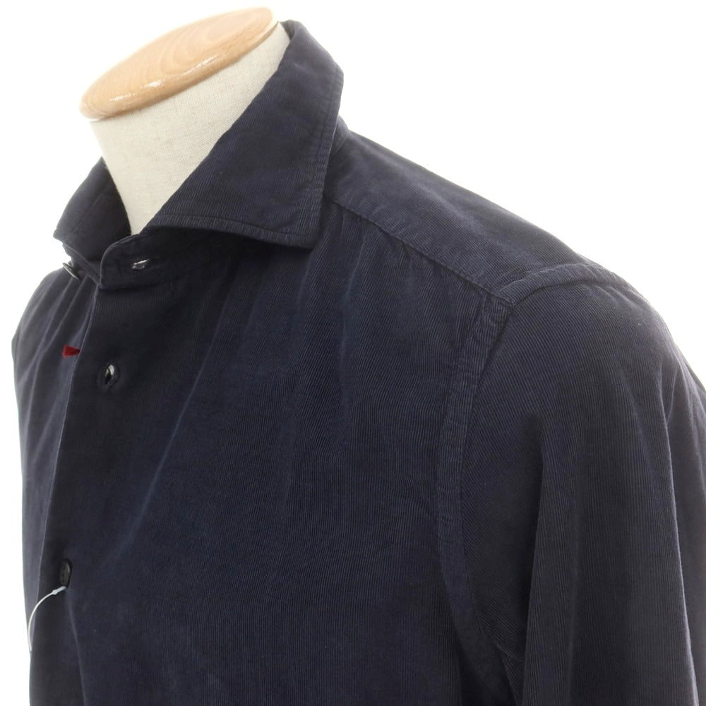 【新品】グランシャツ Glanshirt コーデュロイ カジュアルシャツ ネイビー【 38 】【 状態ランクN 】【 メンズ 】