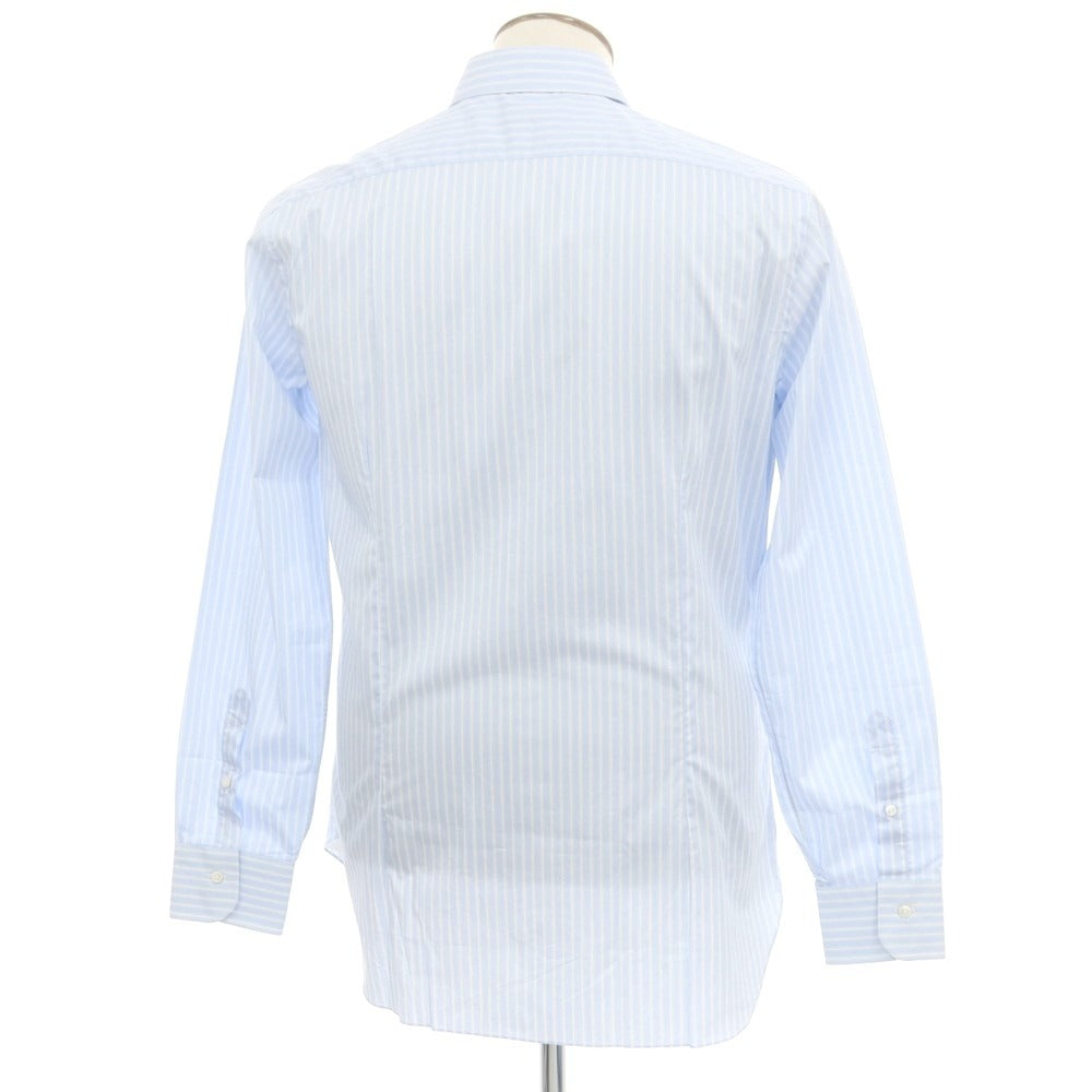【新品】バルバ BARBA ブロードコットン ストライプ ドレスシャツ ライトブルーxホワイト【 41 】【 状態ランクN 】【 メンズ 】