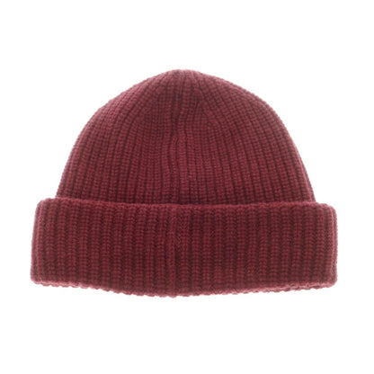 【新品】ザノーネ ZANONE ミドルゲージカシミヤ ニットキャップ 帽子 ワイン【 UNI 】【 状態ランクN 】【 メンズ 】