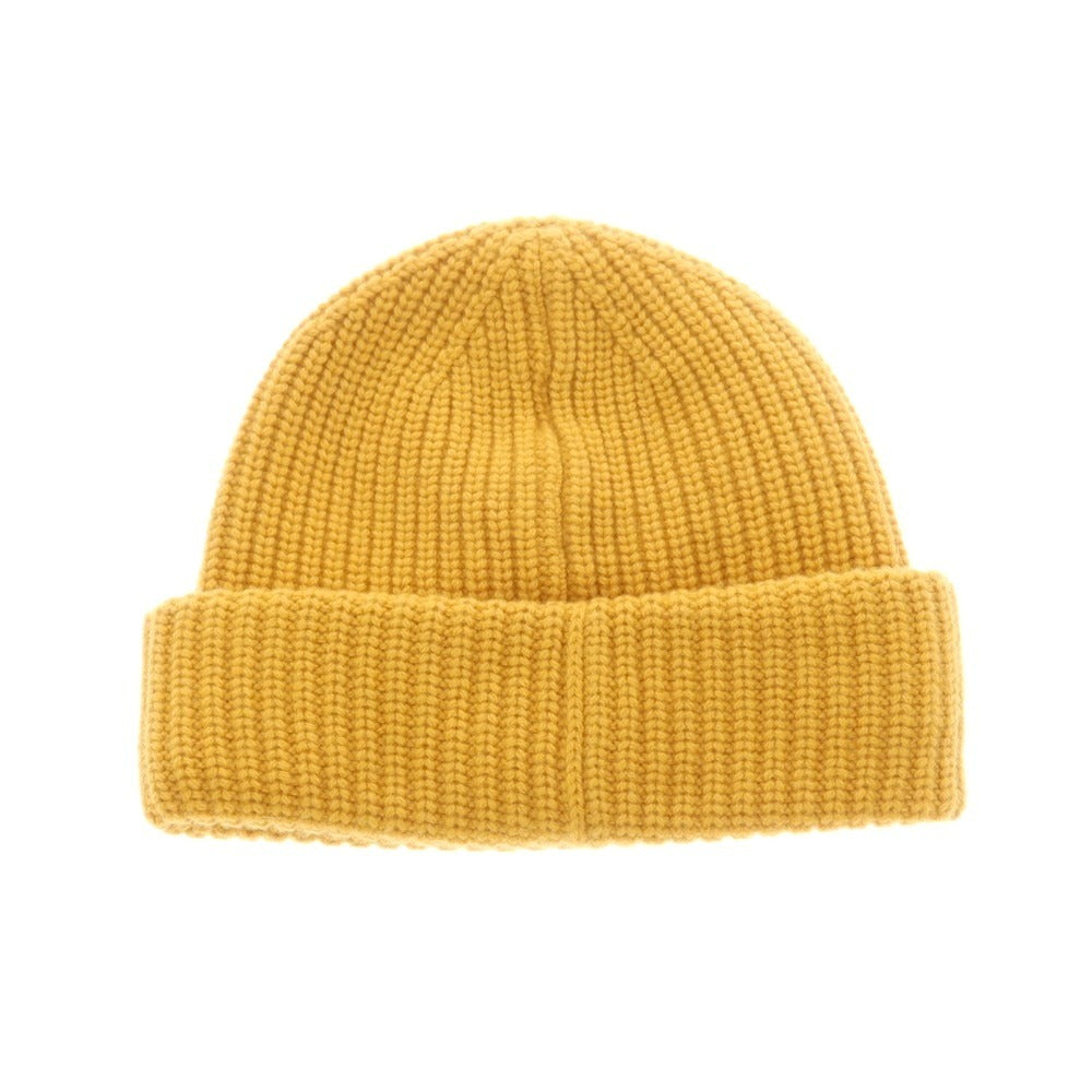 【新品】ザノーネ ZANONE ミドルゲージカシミヤ ニットキャップ 帽子 イエロー【 UNI 】【 状態ランクN 】【 メンズ 】
