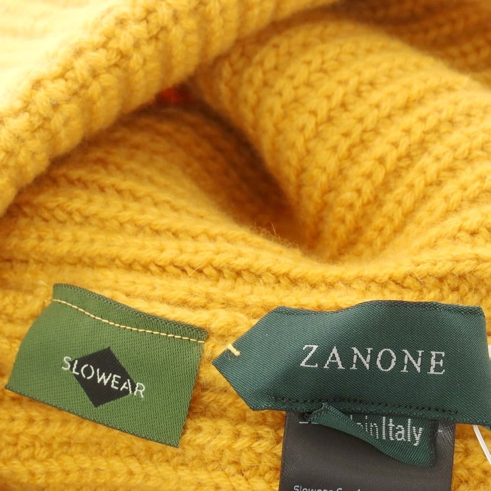 【新品】ザノーネ ZANONE ミドルゲージカシミヤ ニットキャップ 帽子 イエロー【 UNI 】【 状態ランクN 】【 メンズ 】