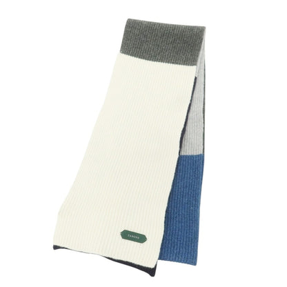 【新品】ザノーネ ZANONE ミドルゲージウール マフラー グレーxブルー系【 UNI 】【 状態ランクN 】【 メンズ 】